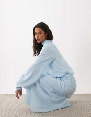 asos light blue dress Design - High Neck Drape Chiffon Maxi - Women - Polyester - 14 US Kay Unger Women's Allegra knee length light blue dress Featuring a flattering plunge The Mesh Cardigan (Size):XL exchange112