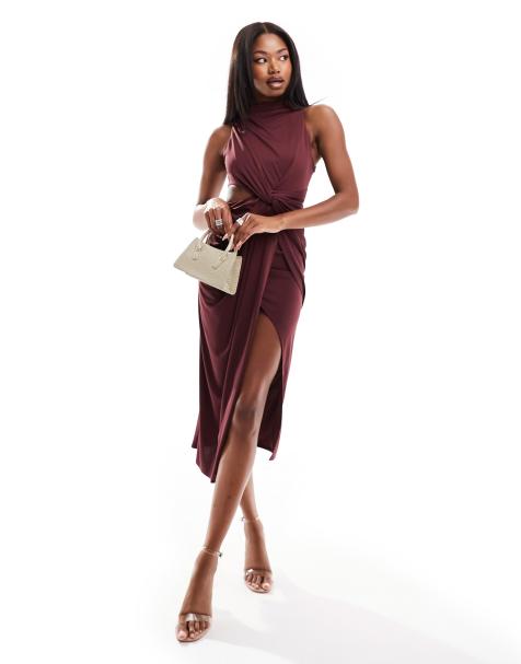 Burgundy going out clearance dress