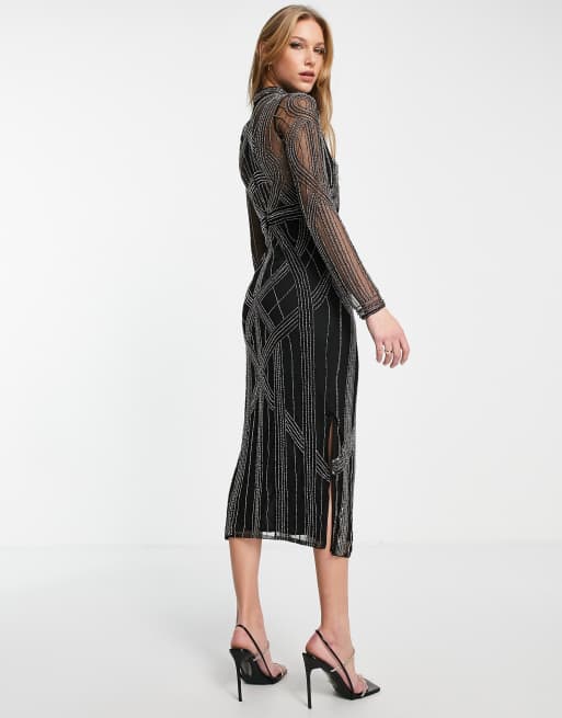 Asos high clearance neck midi dress