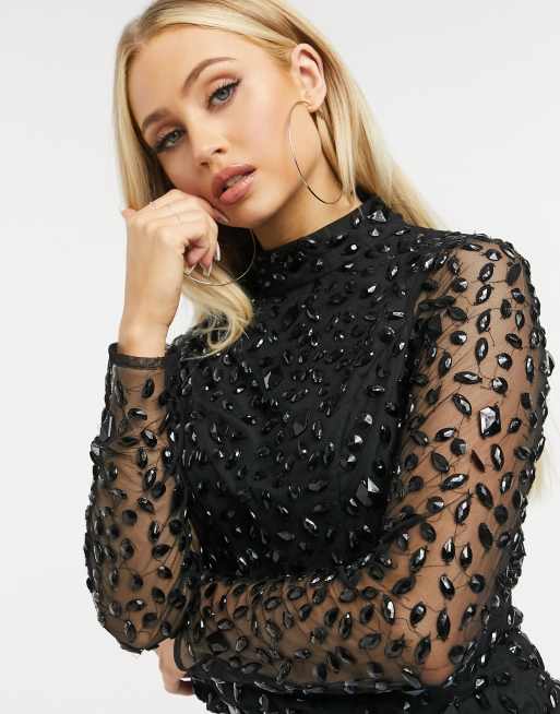 Embellished sales tops asos