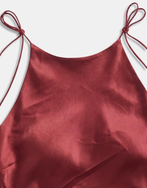 ASOS DESIGN high neck grape beading top in cherry, 8 of 8