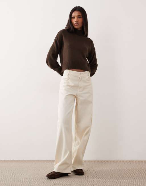 ASOS DESIGN high neck jumper in chocolate, 2 of 4