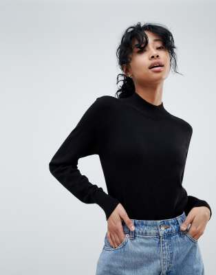 black jumper high neck