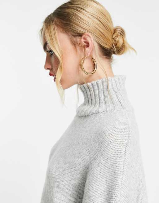 High neck deals grey sweater