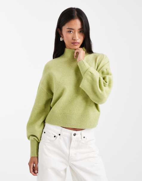 ASOS DESIGN high neck jumper in pistachio - view 1