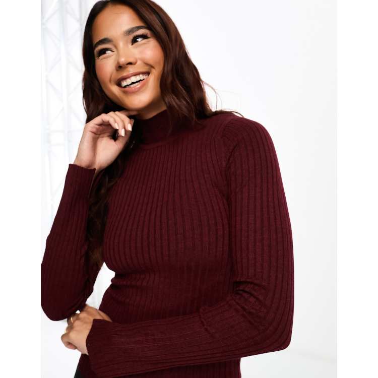 ASOS DESIGN Petite roll neck crop jumper in rib, ASOS