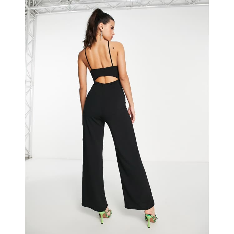 ASOS 4505 yoga jumpsuit with strappy back detail in purple