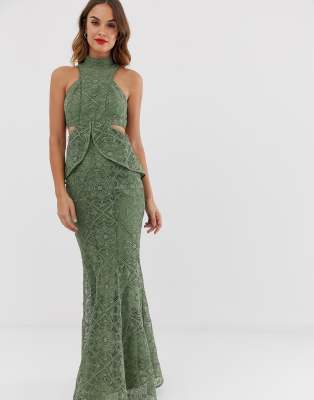 ASOS DESIGN high neck lace maxi dress 