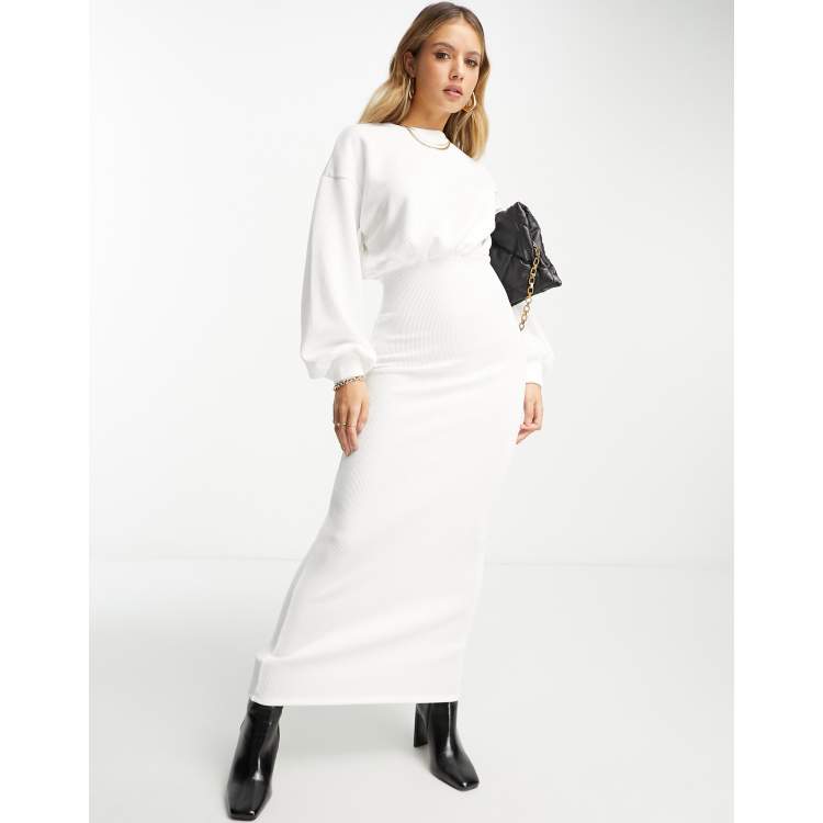 Asos white long on sale dress