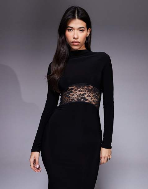 long sleeve black dress asos Black Long Sleeve Mini Dresses