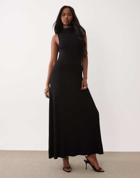 knee length dresses for ladies Long Sleeve Turtleneck Maxi