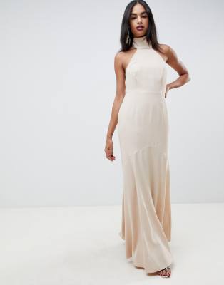 high collar maxi dress
