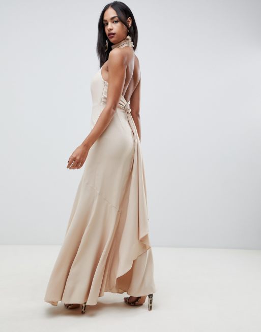 ASOS DESIGN high neck maxi dress in crepe