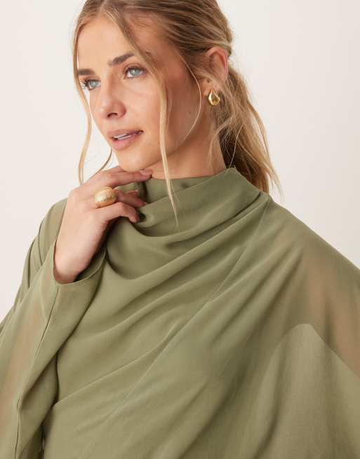 ASOS DESIGN high neck maxi dress in green