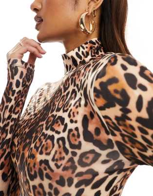 ASOS DESIGN high neck maxi dress in leopard print | ASOS