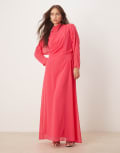 [ASOS DESIGN] ASOS DESIGN high neck maxi dress in raspberry-Pink 10 raspberry