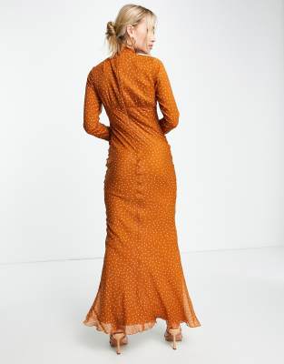 Topshop rust cheap spot dress