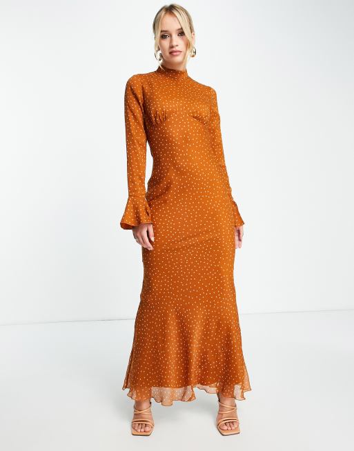 Topshop rust 2024 spot dress