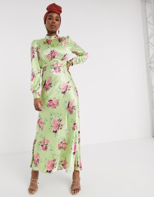 high neck tea dress