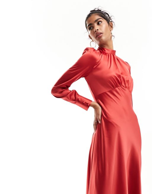 strapless open back dress Zapaka Women Red Satin A-Line Formal Dress Spaghetti Straps Tea Length Evening Dress, Dark Navy / US8