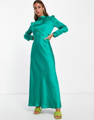 asos emerald green dress