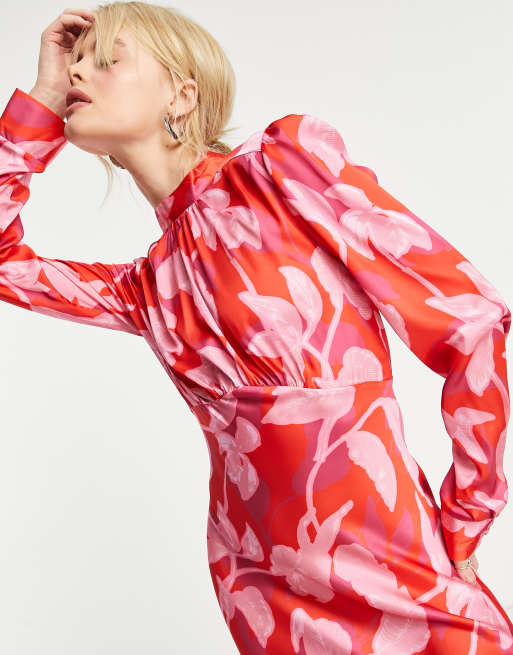 asos pink and red dress ASOS Design - Mini Dress - Women - Cotton/Spandex - 0 US