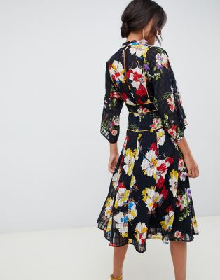 asos long floral dress