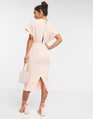 ASOS DESIGN high neck midi dress with 