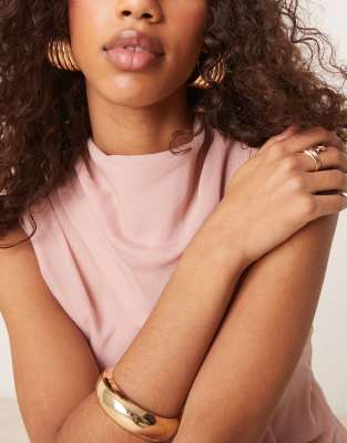 Asos Design High Neck Midi Dress With Seam Details In Pink