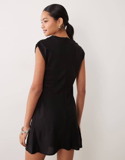 ASOS DESIGN high neck mini dress in black, 4 of 4