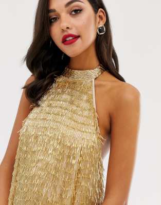 asos gold dress uk