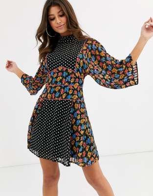 asos design polka dot dress