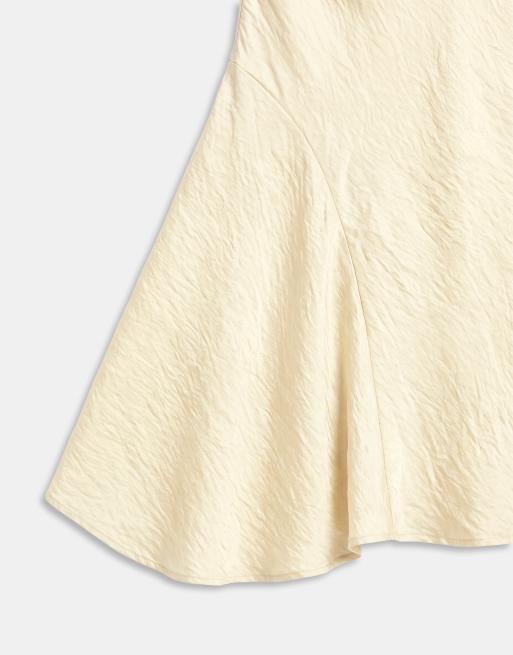 ASOS DESIGN high neck mini dress with hanky hem in buttermilk, 7 of 8