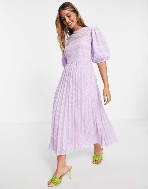 Asos design high neck pleated midi dress sale