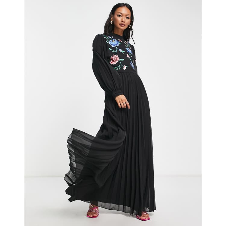 Asos long hotsell sleeve maxi dress