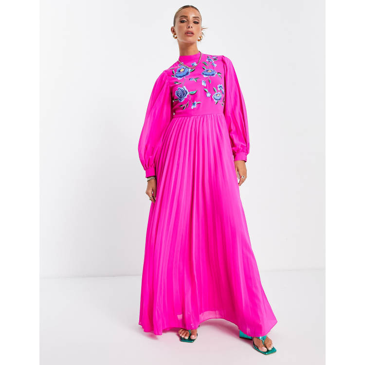 Vintage Elegant Mesh Embroidery Bandage V Neck Long Sleeve