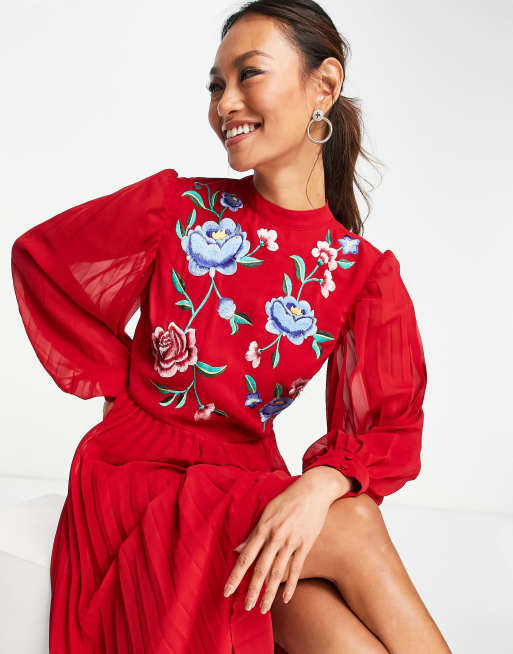 Asos red shop skater dress