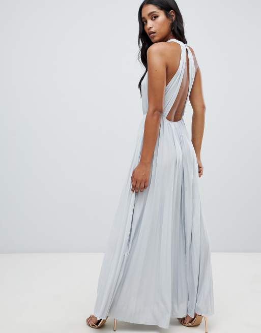 ASOS DESIGN Tall high neck pleated maxi dress