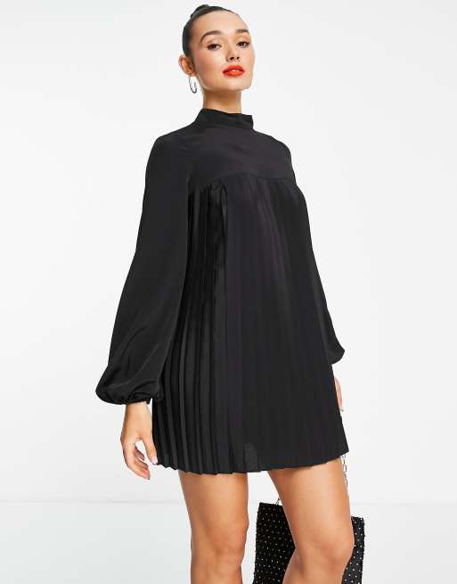 Asos pleated clearance trapeze mini dress