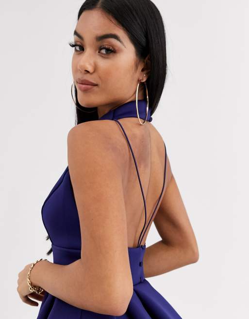 Asos design deep plunge tiered midi prom outlet dress