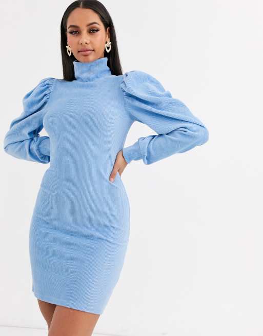 Long sleeve 2024 puff sleeve dress