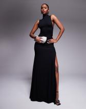 Missyempire double sculpted slinky side cut out maxi dress in purple