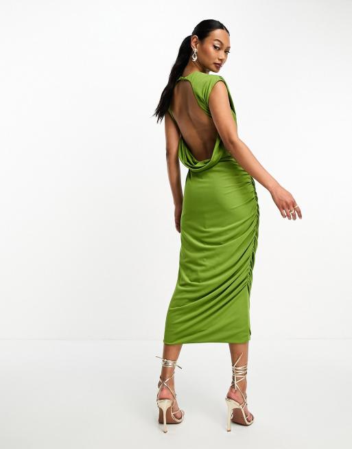 Asos olive shop green dress