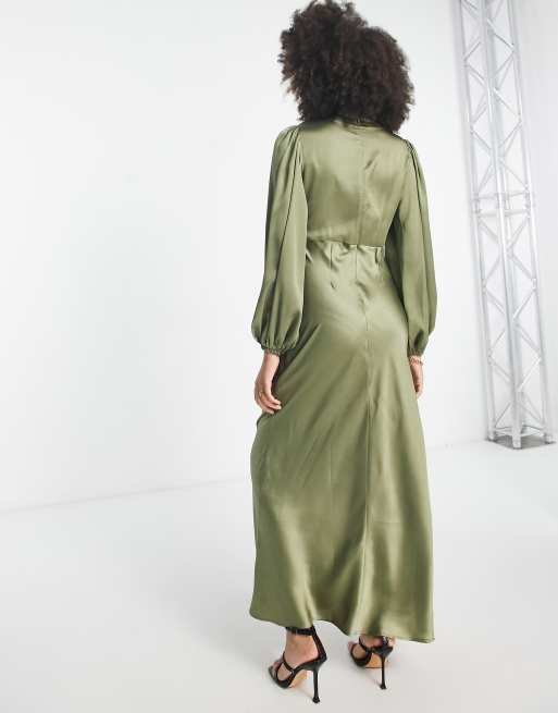 Asos olive hot sale green dress