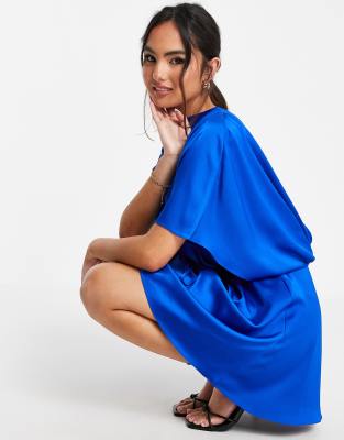 asos design blue dress