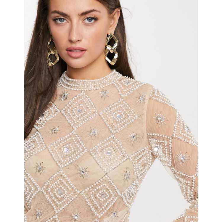 Pearl Embellished Sheer Top – Envy My Couture