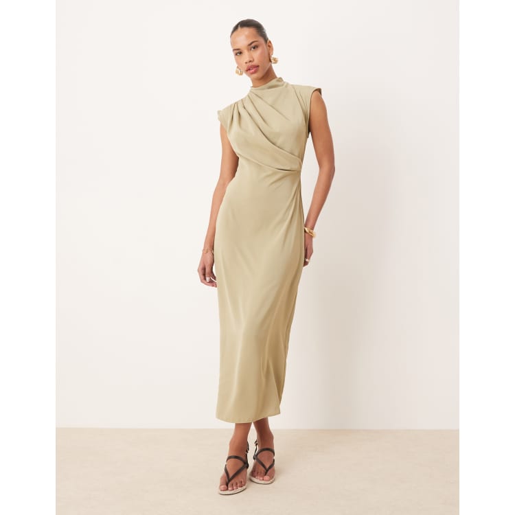 green emerald velvet dress Puffy Long Sleeves Sage Green A-line Homecoming Dress – Ohmollydress main image 0