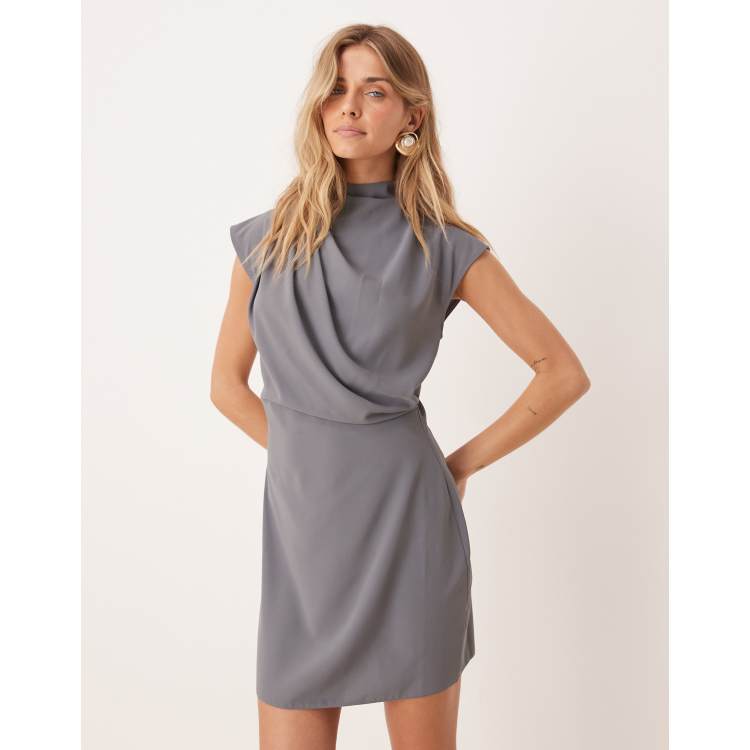 sachin and babi light blue dress Warehouse Floral Chiffon V Neck Flute Sleeve Midi Dress - Blue main image 0