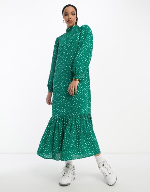 Asos green cheap spot dress