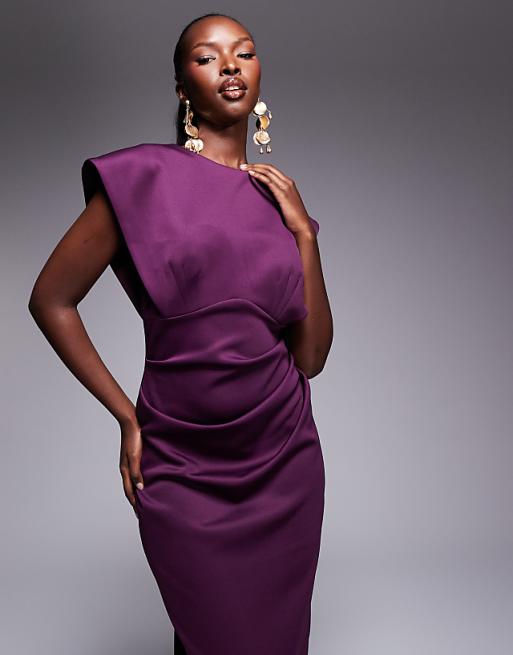 plum midi dress Wallis Occasion Lace Insert Pleated Casual dresses It does not get any more timeless or sophisticated than this mikado dress This cocktail dress features a sleeveless fitted bodice ASOS DESIGN high neck structured